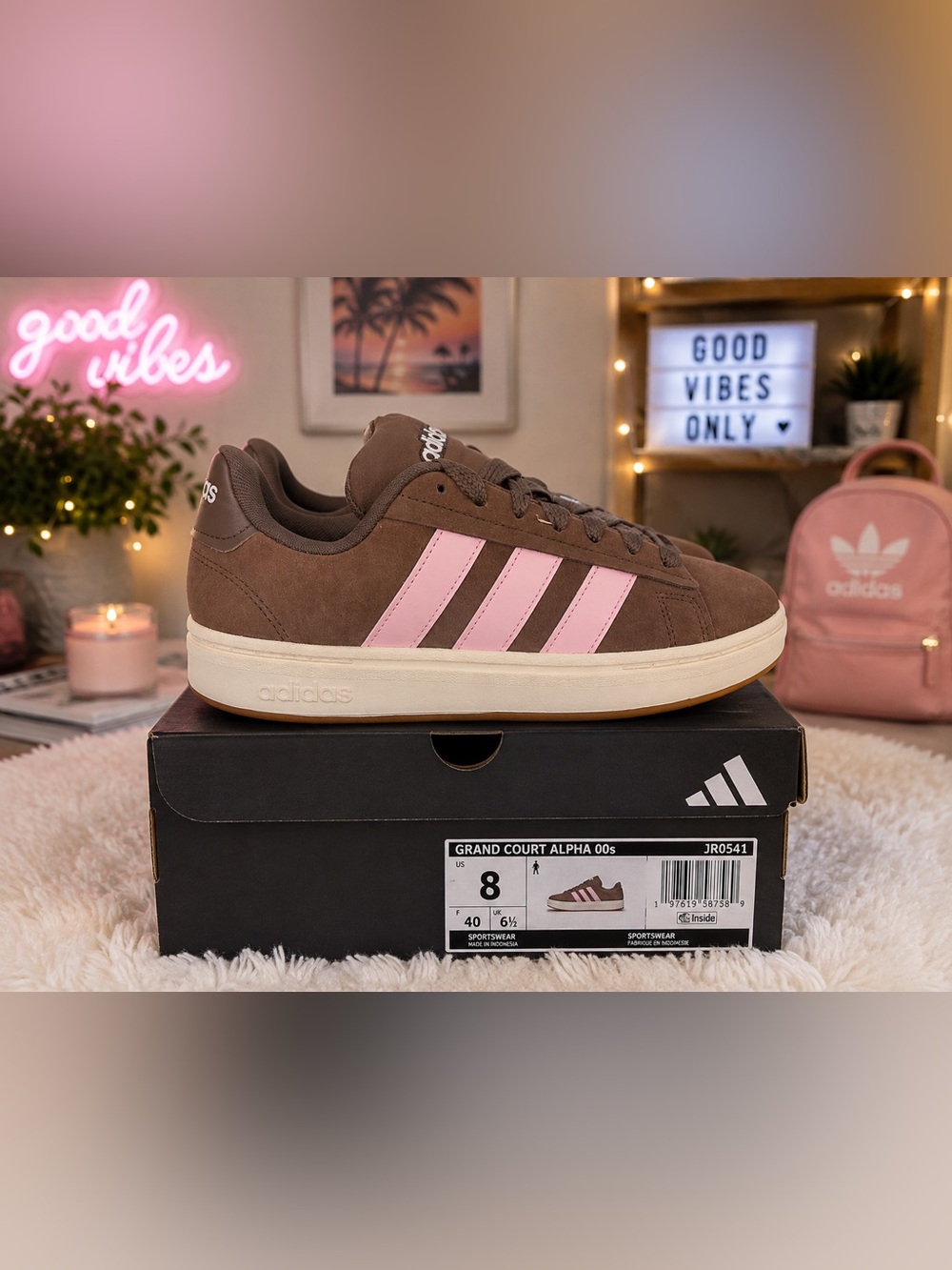 Adidas Grand Court Alpha 00s Brown Pink Sneakers Women’s Size 8 NEW